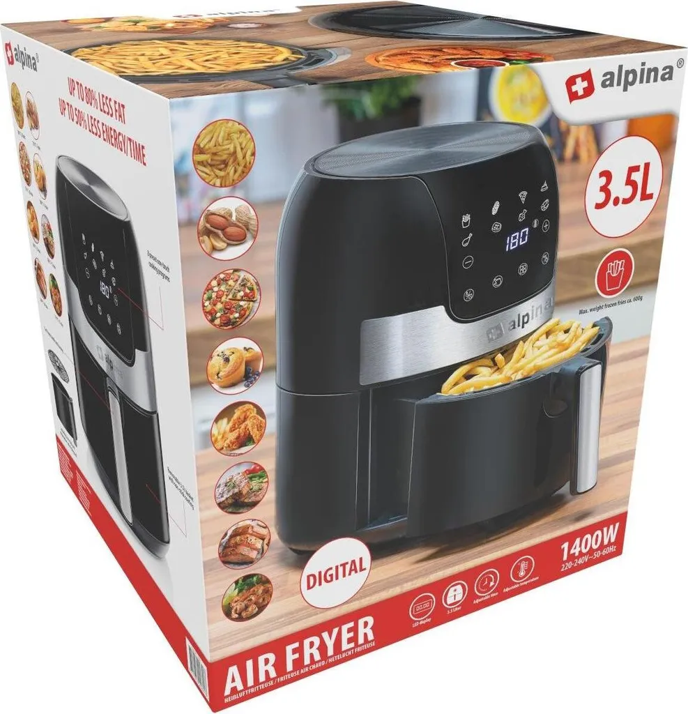 Friteuse à air Alpina 1400W - Écran tactile et thermostat réglable - 19
