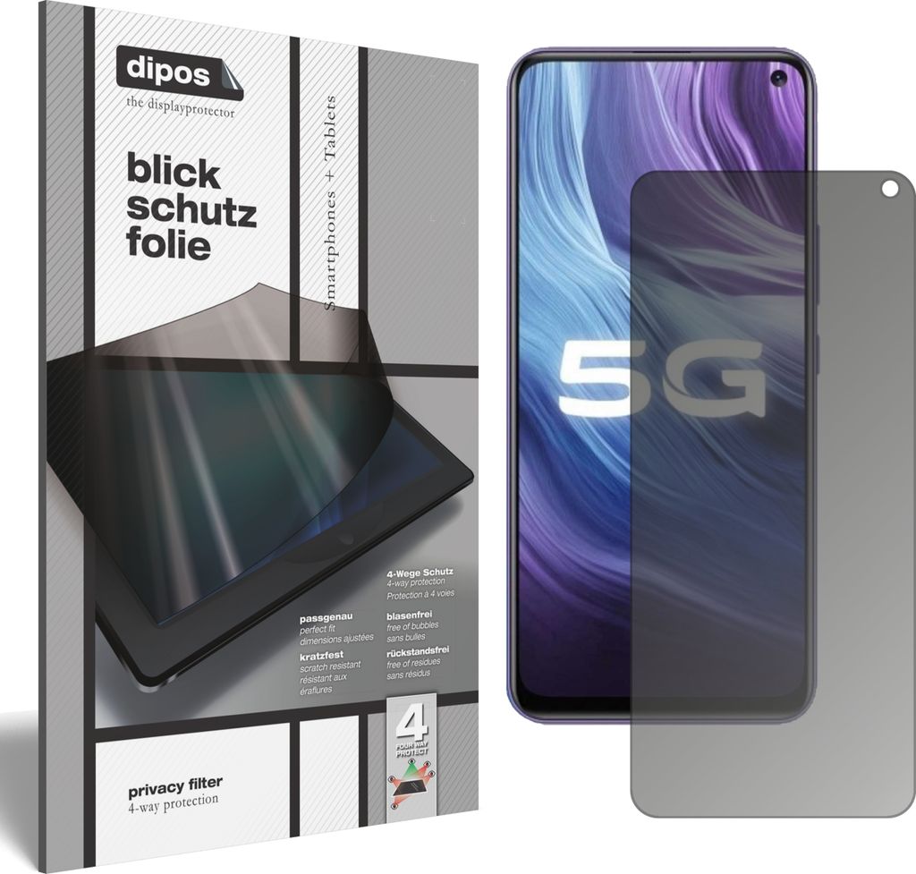 Blickschutzfolie für Vivo Z6 5G matt Schutzfolie Folie Display Schutz dipos