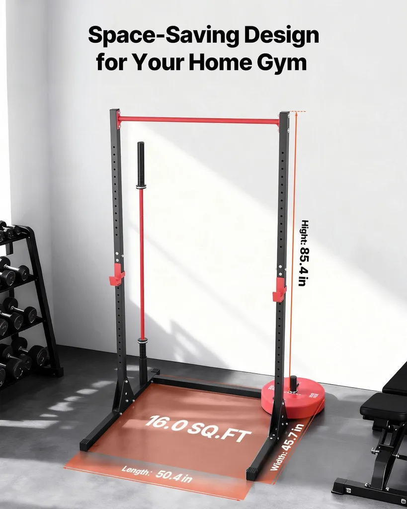 Support de Squat avec Barre de Traction Station de Musculation Maison - 5