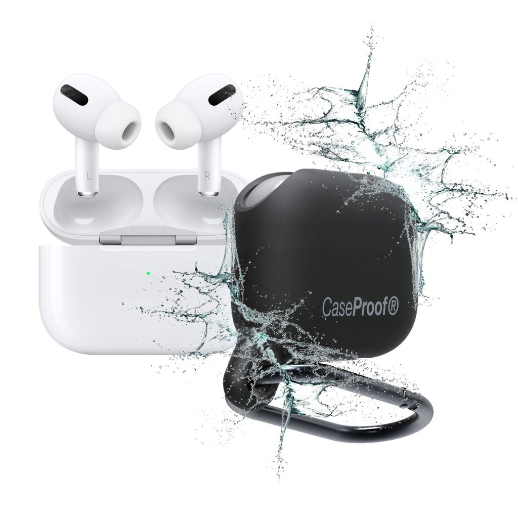 CaseProof Wasserdichte Silikonhülle für Apple AirPods Pro 1 - Schwarz