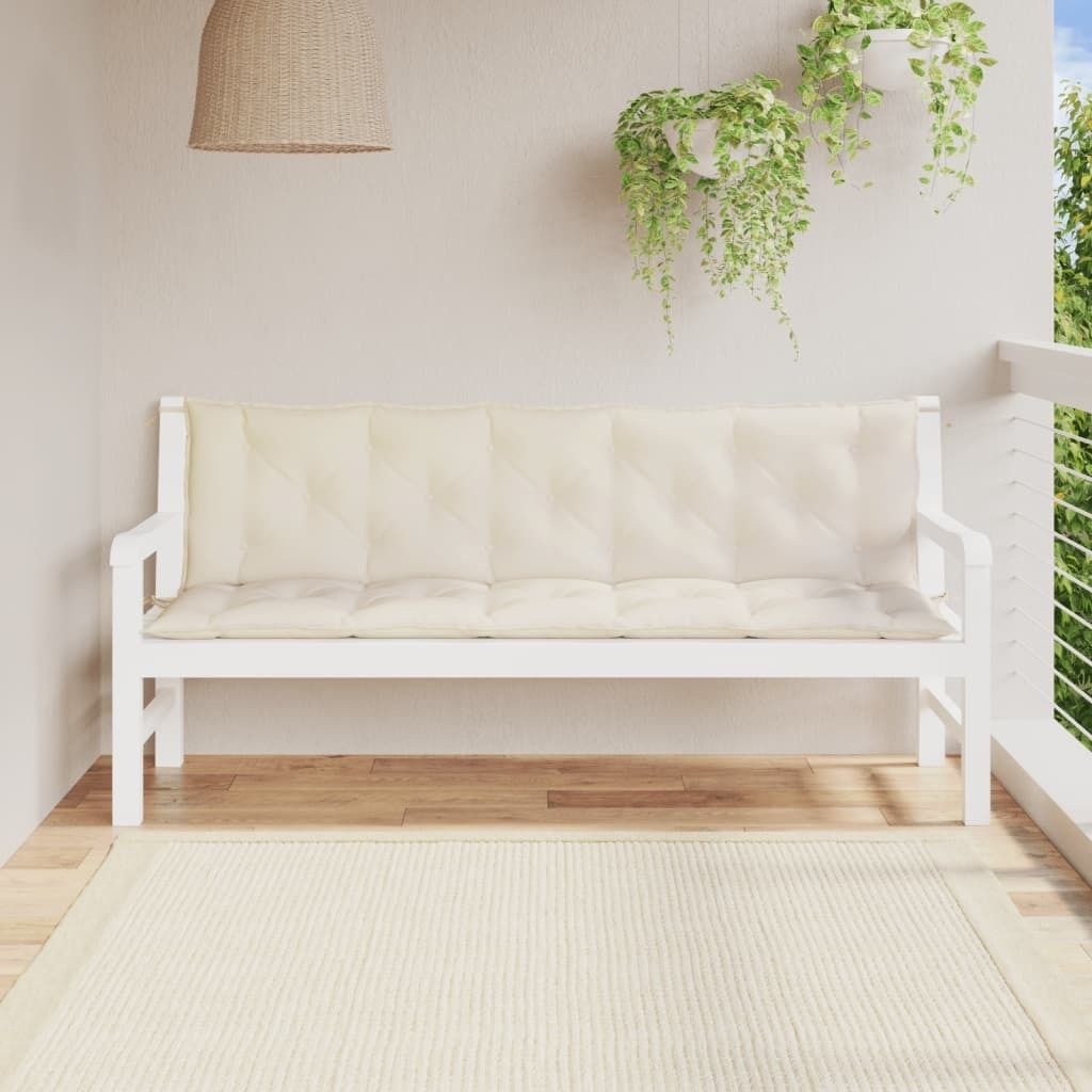 Gartenbank-Auflagen 2 Stk. Cremeweiß 180x50x7 cm Oxford-Gewebe, Klassische Sofas DesignMöbel