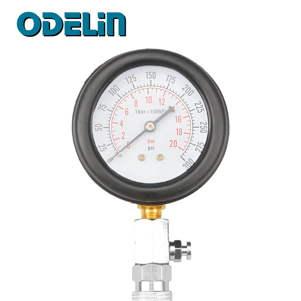 Manomètre compression avec cadran antichoc et testeur de fuite auto