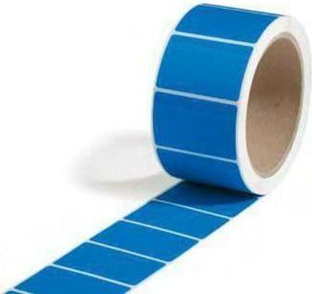 Sicherheitsetiketten Maße 38x32mm blau 500St./Rolle TRANSPAK