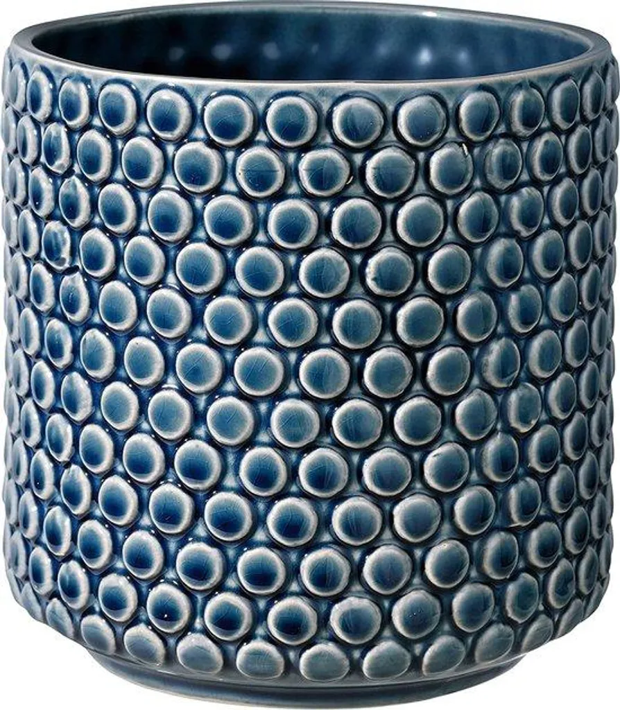 Pot de fleurs céramique bleue Ø 15,5 cm : fini les cache-pots instables