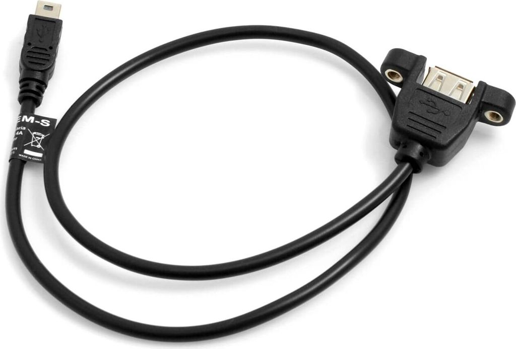 System-S Mini USB 5Pin Kabel auf USB Typ A 2.0 Buchse Panel Mount 50cm
