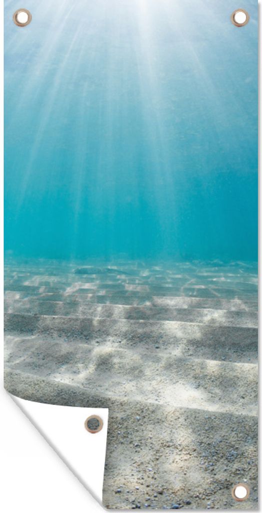 MuchoWow 30x60 cm Outdoor-Poster Gartendeko Sichtschutz Garten Poster für den Garten Sonnenlicht auf dem Meeresgrund