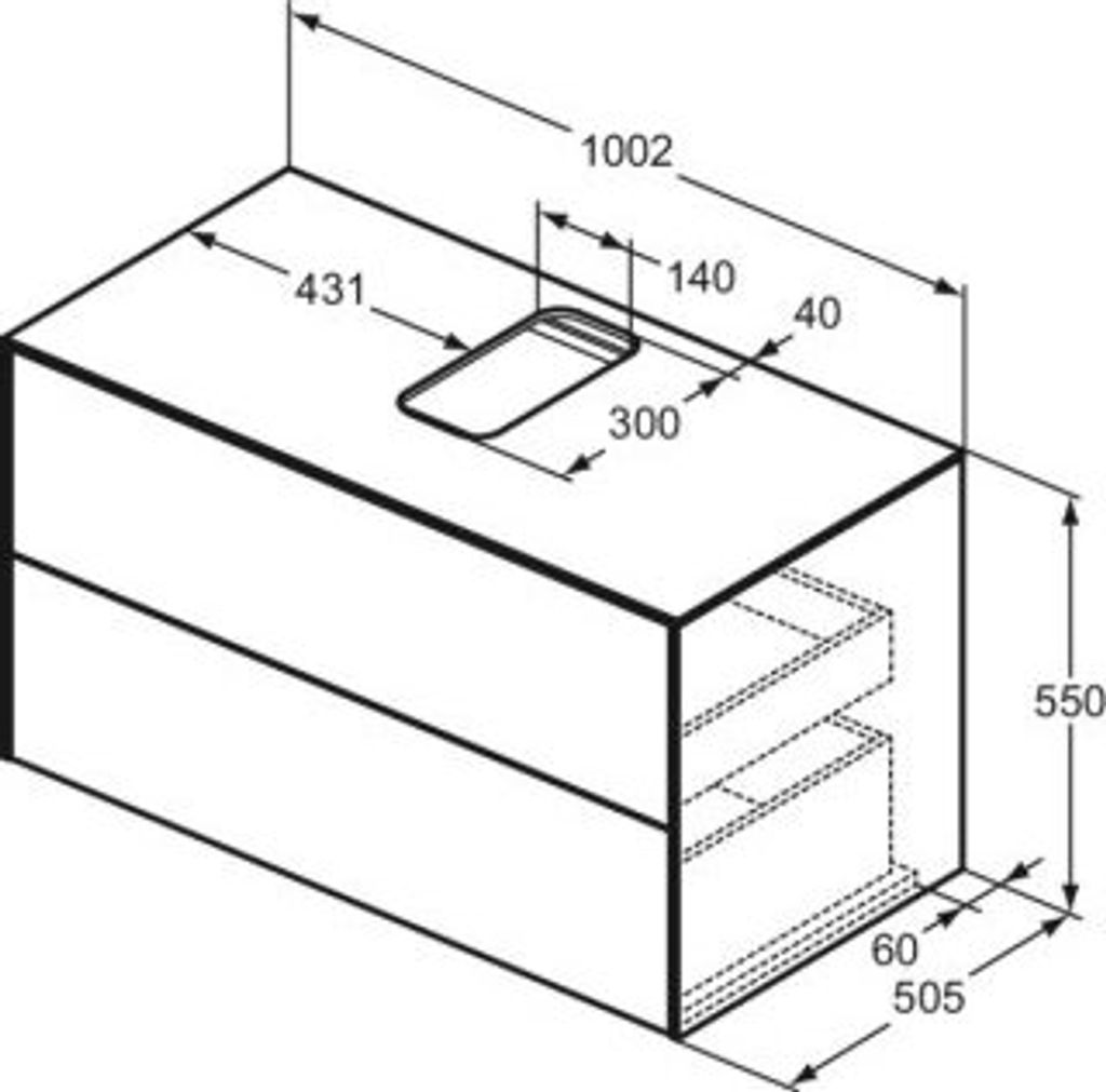 Ideal Standard T3942Y1 WT-Unterschrank Conca, 2 Auszüge,