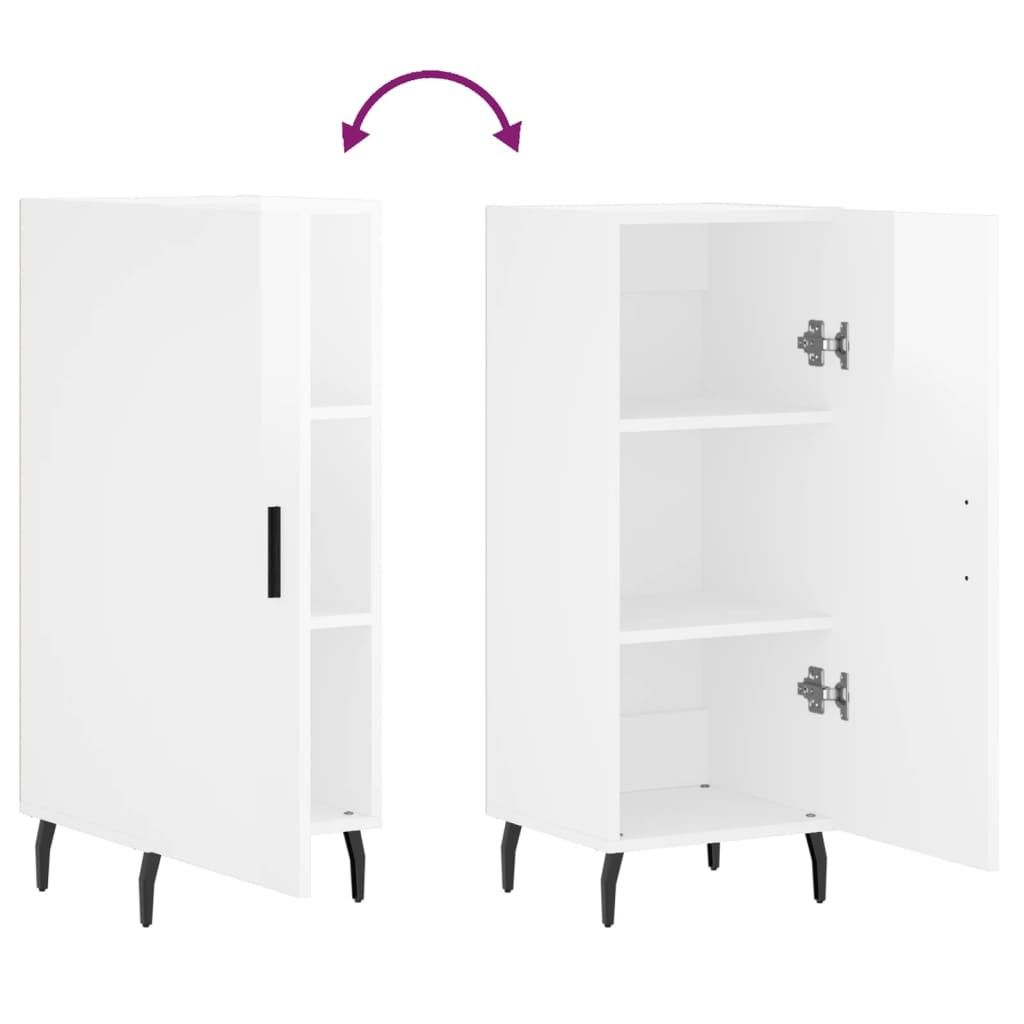 vidaXL Kredens biały wysoki połysk 34,5x34x90 cm materiał Zdjęcie produktu 8