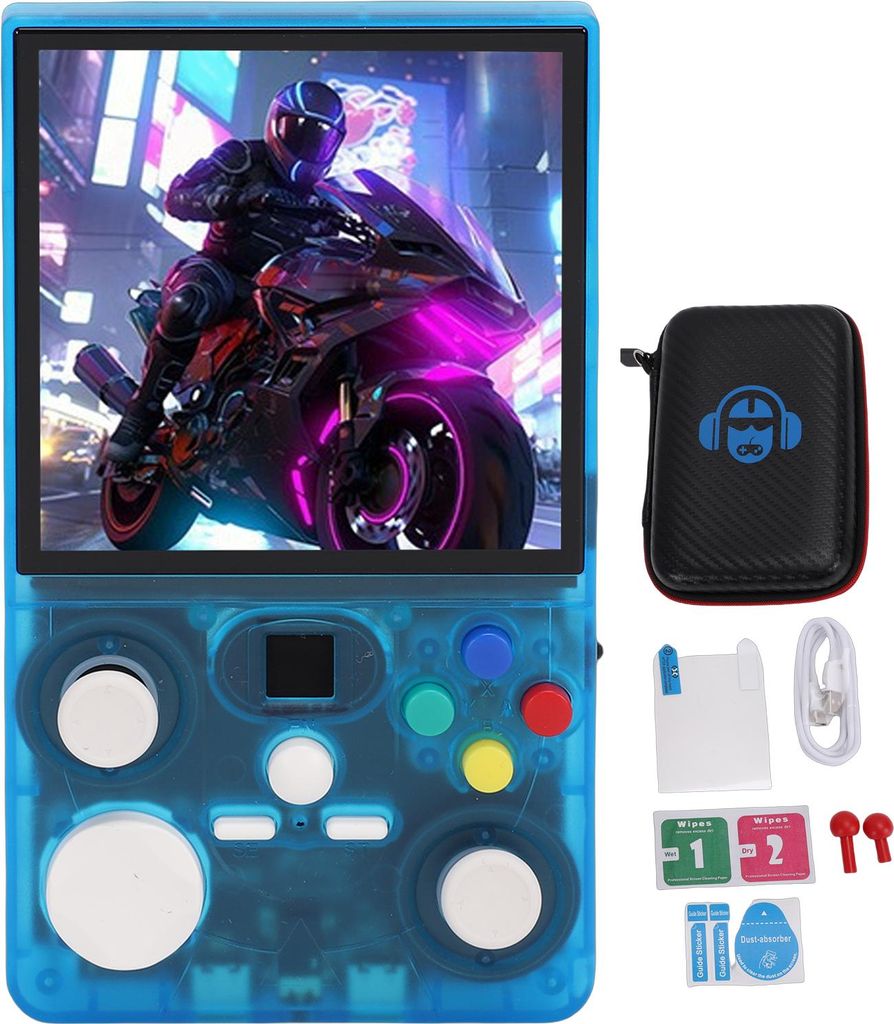 Handheld-Spielkonsole 4-Zoll-HD-MIPI-Bildschirm Tragbare Retro-Spielkonsole Unterstützt WLAN mit zwei Joysticks Vorinstallierte Spiele Durchschein...