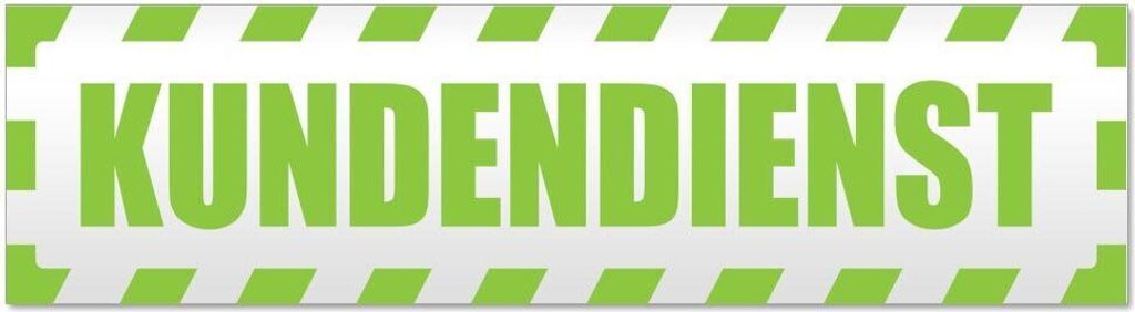 Kiwistar - Autoaufkleber - Lindgrün - 20 x 5,3 cm - Kundendienst gestreift - Hinweis Aufkleber Sticker für Auto, Kfz, Fahrrad, PKW, LKW