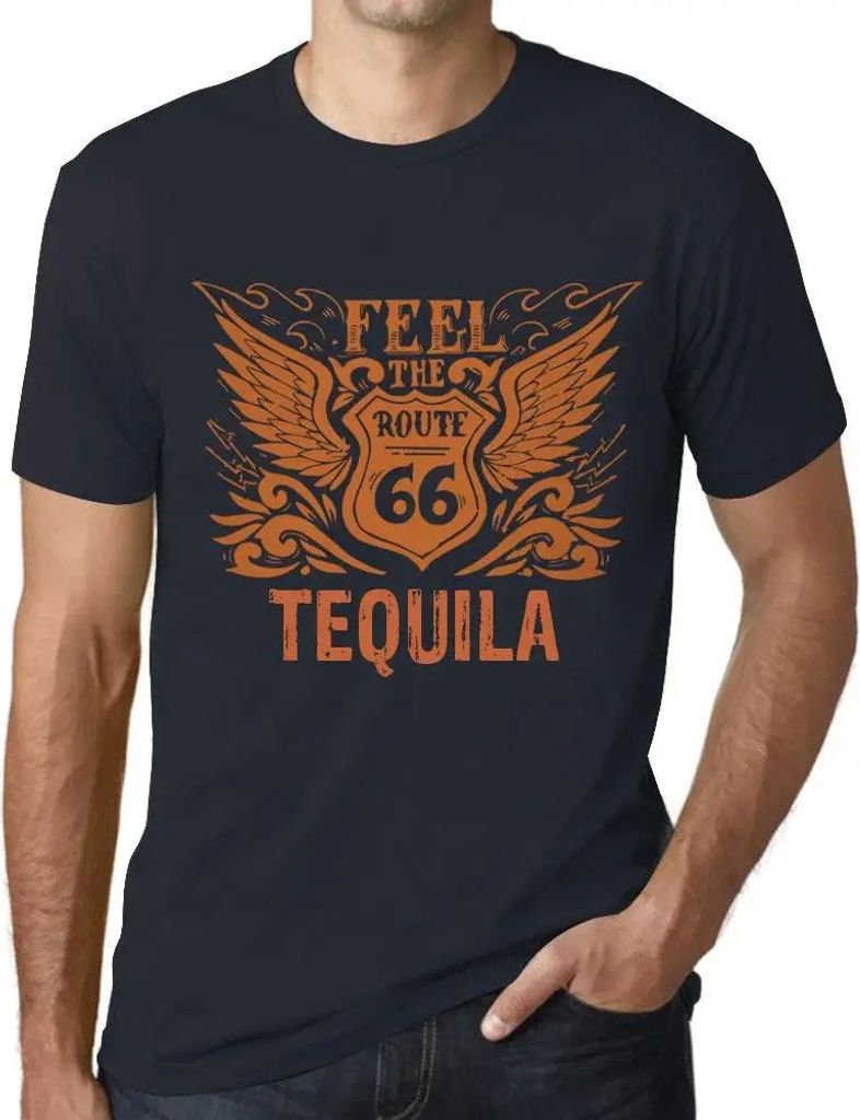 Herren Grafik T-Shirt Fühle den Tequila – Feel The Tequila – Öko-Verantwortlich Vintage Jahrgang Kurzarm Lustige Druck Geburtstag Geschenk Mann