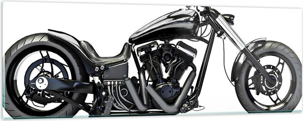 Bilder auf glas - Freiheit Motorrad Geschwindigkeit Stahl - 90x30cm - Glasbilder - Wandbilder - Kunstdruck - Wanddekoration aus Glas - Glas Bilder ...