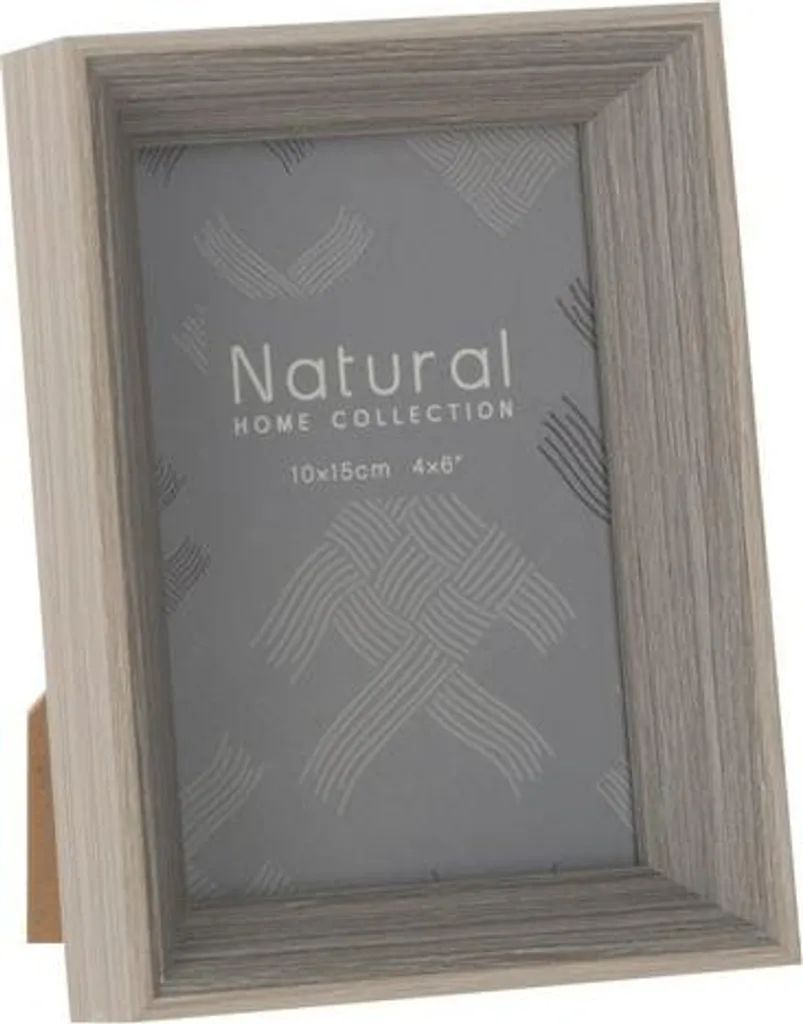 Cadre Photo 10x15 Gris J-Line Effet Profondeur en MDF Design Moderne