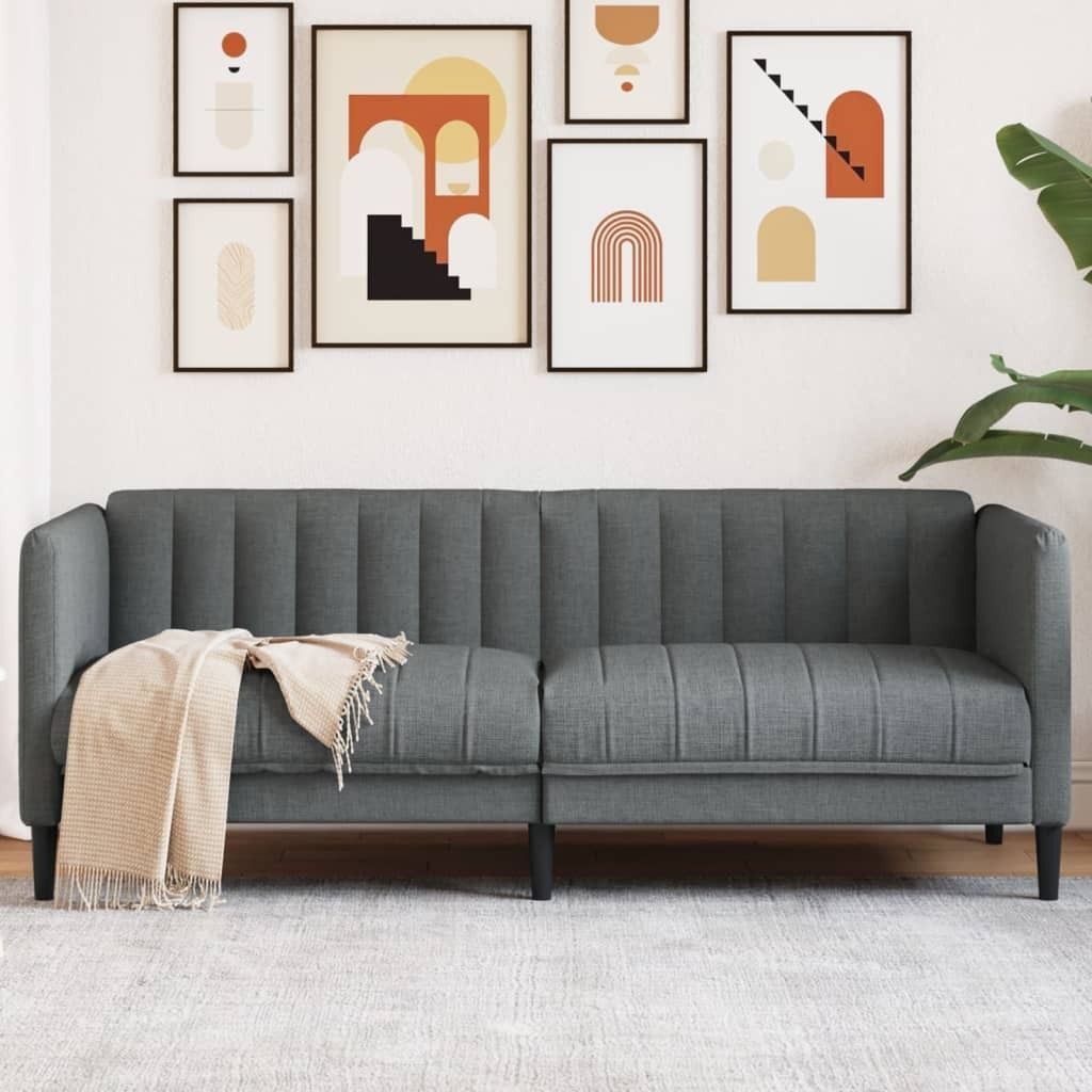 Möbel Sofa 2-Sitzer Dunkelgrau Stoff - Klassische Sofas 372605