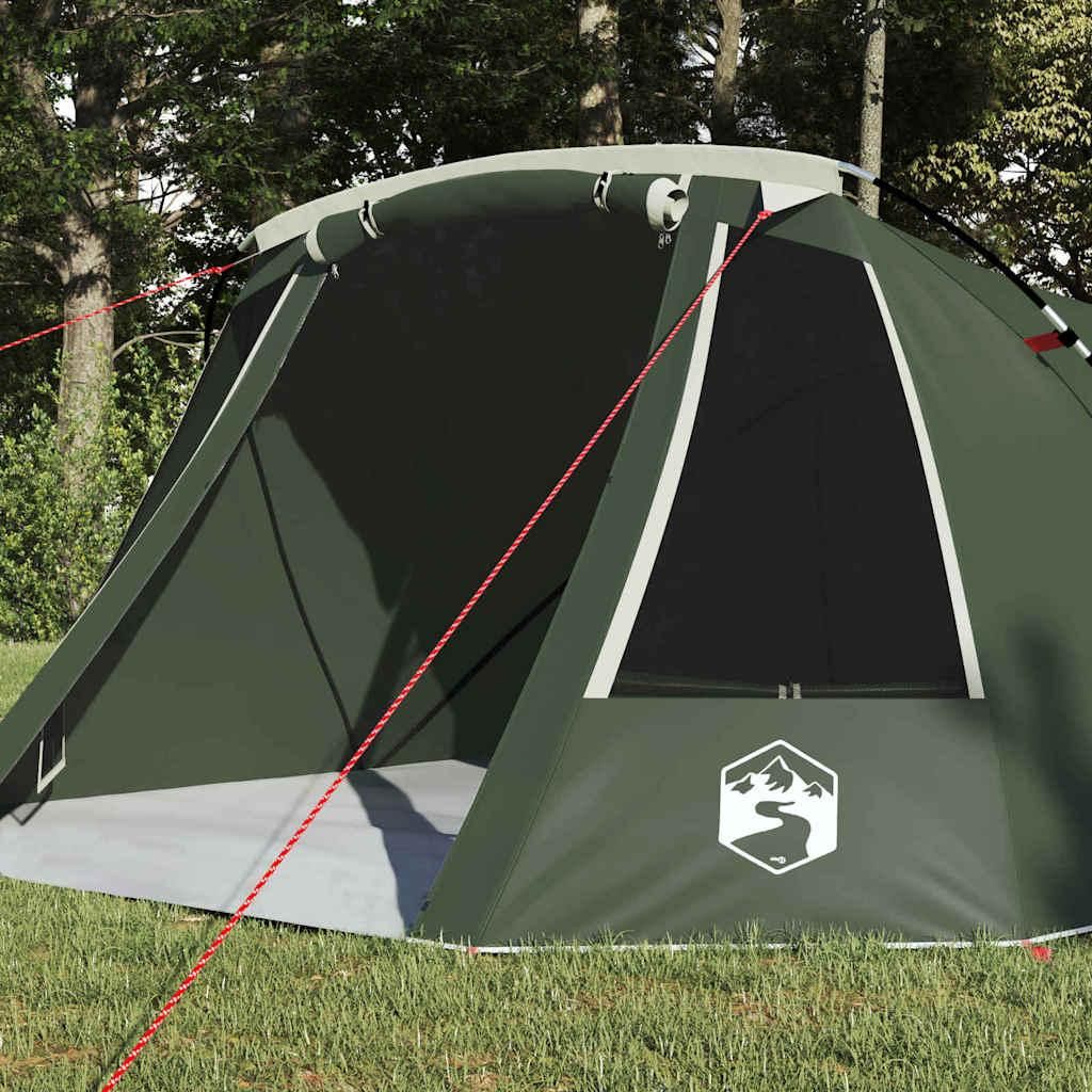 Cloris Designermöbel Tunnelzelt mit Dach Grün und Weiß 328 x 228 x 115cm - 2026Neu935543 - Campingzelte