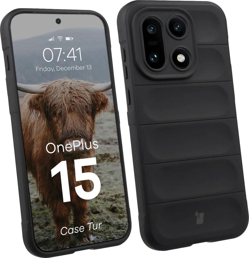 Robuste Handyhülle für OnePlus 15, Bizon Case Tur, Schwarz