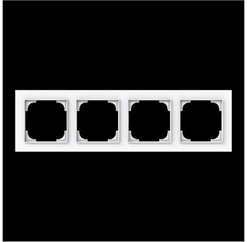 Plaque de finition quadruple Busch-Jaeger blanc studio pour prises