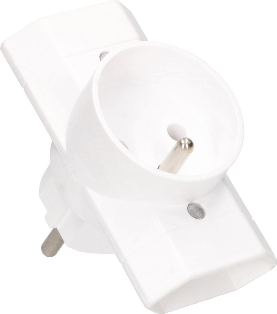 KOTARBAU Mehrfachsteckdose Weiß Dreifachstecker mit Erdung Zwei flache eine runde Steckdose
