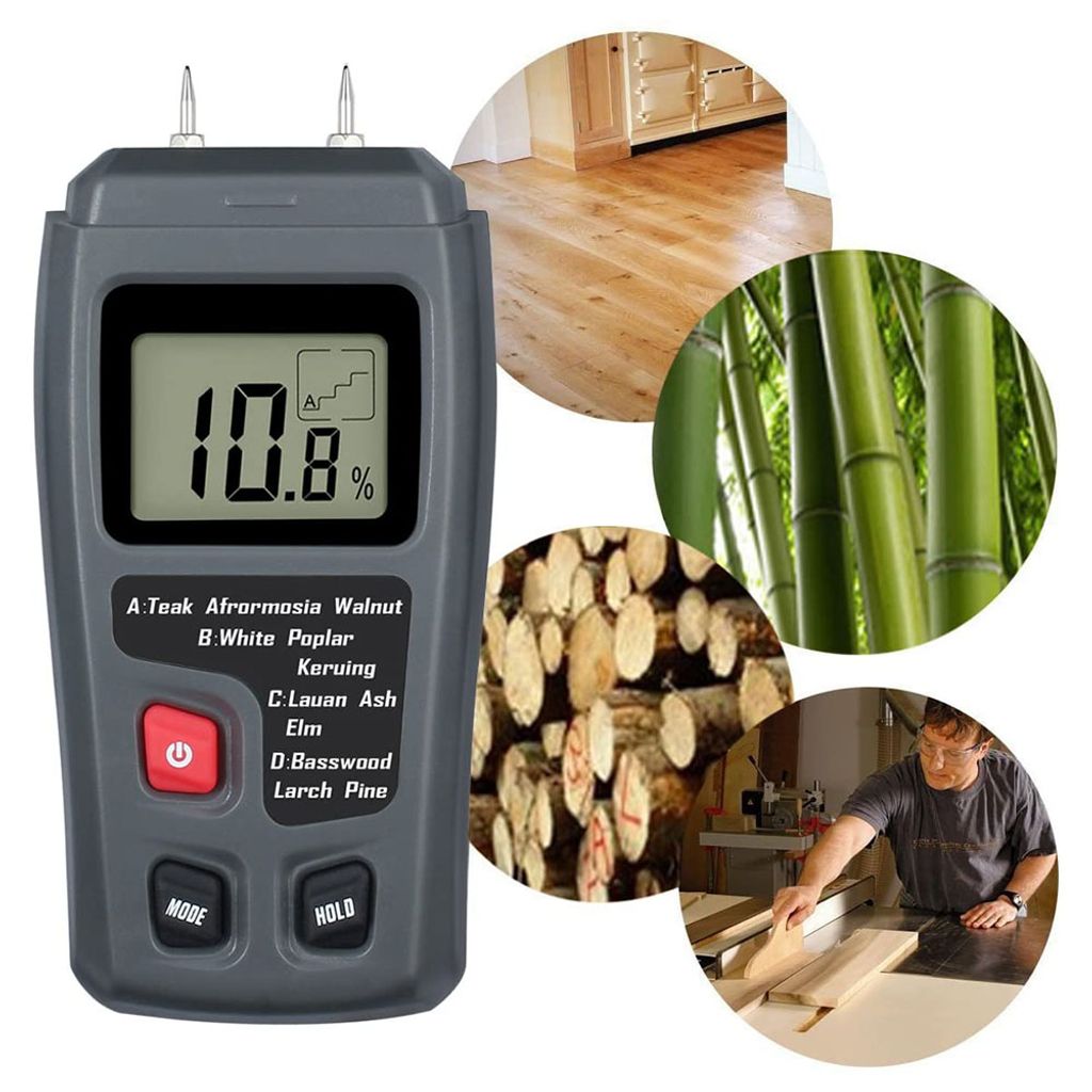 Feuchtigkeitsmesser Holz Baustoffen Feuchtigkeits-Detector LCD Anzeige Messgerät 
