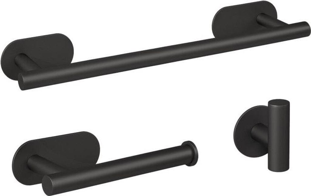 Bad-Accessoires-Set THOMAS 40 Schwarz matt
