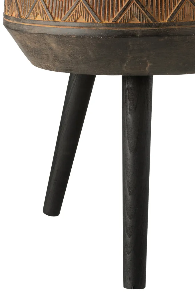Cache-pot Ethnique Marron et Beige pour Décoration Salon Tripode