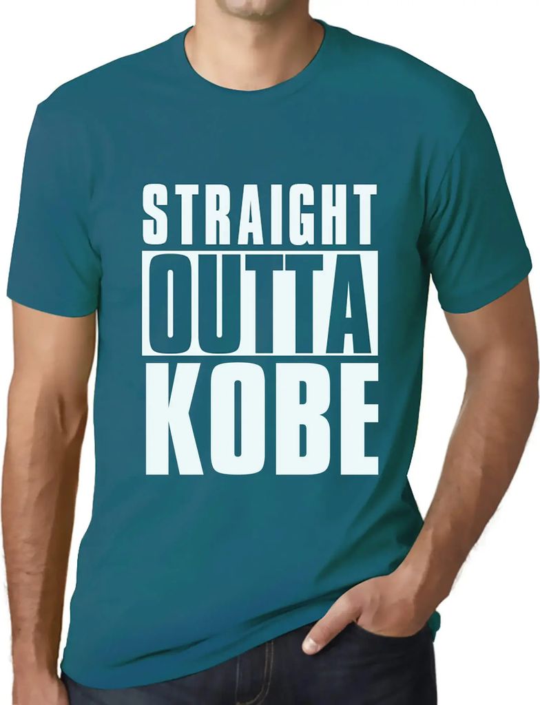 Herren Grafik T-Shirt Straight Outta Kobe Öko-Verantwortlich Vintage Jahrgang Kurzarm Lustige Druck Geburtstag Geschenk Mann