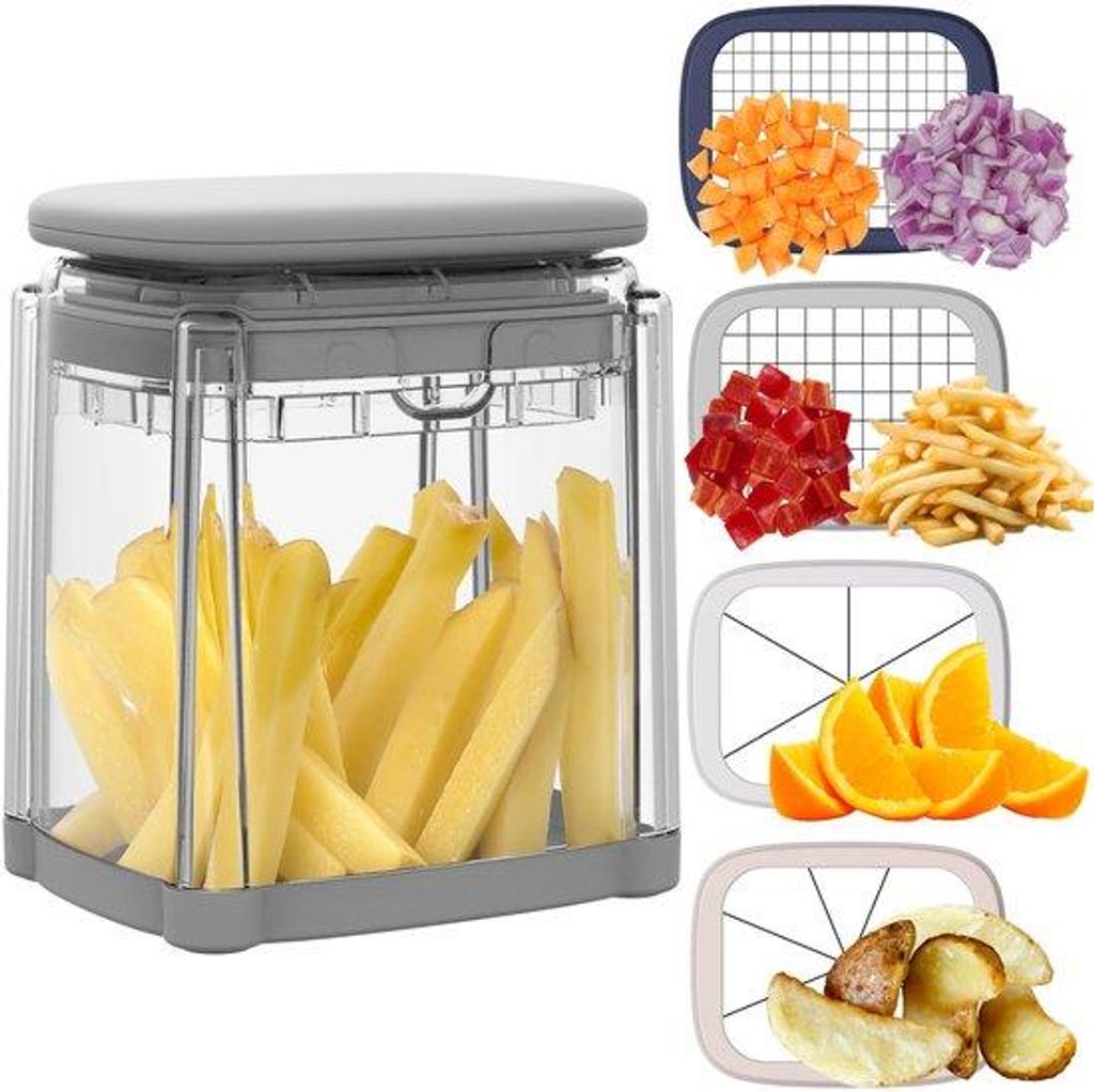 Küchenmesser-Set: 5-in-1-Messerset mit 4 Messern, für Gemüse, Obst, Kartoffeln, Pommes und Zwiebeln, Eier. Leicht zu reinigen und zu lagern.