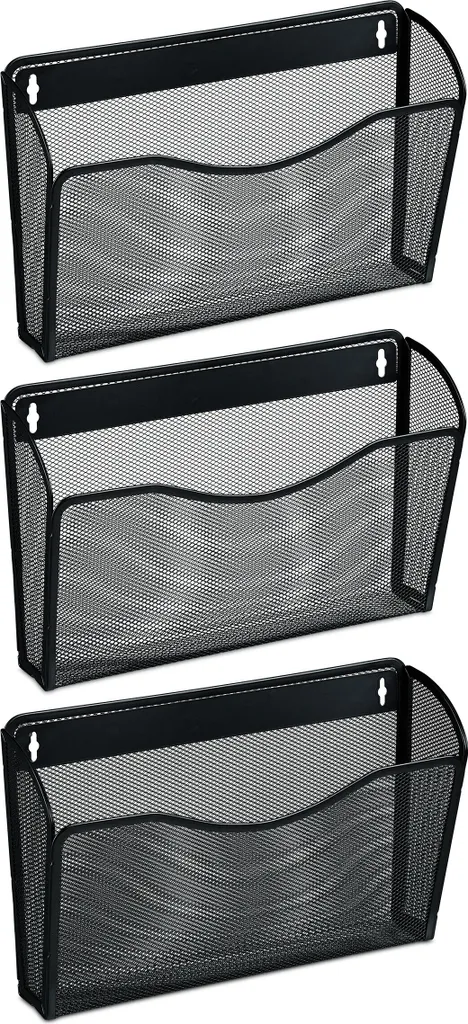 Range-revues mural en métal lot de 3 paniers de rangement pour bureau et salon