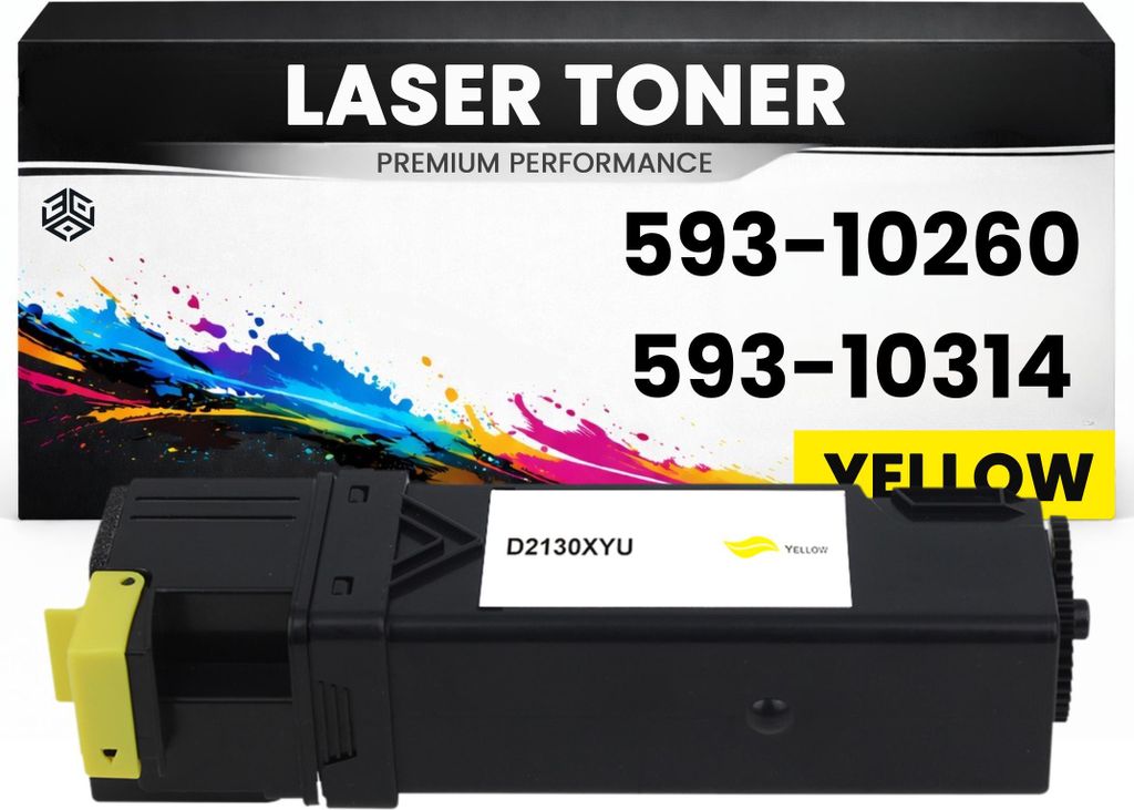 Toner 593-10260 / 593-10314 Gelb für Dell Premium Premium Alternative für Dell 1320, 1320c, 1320cn, 2130cn, 2135cn