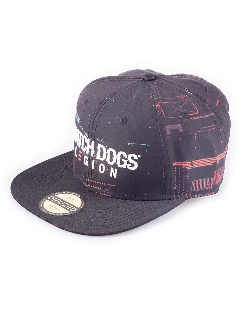 WATCH DOGS Legion Glitch Logo Print Snapback Baseball Cap