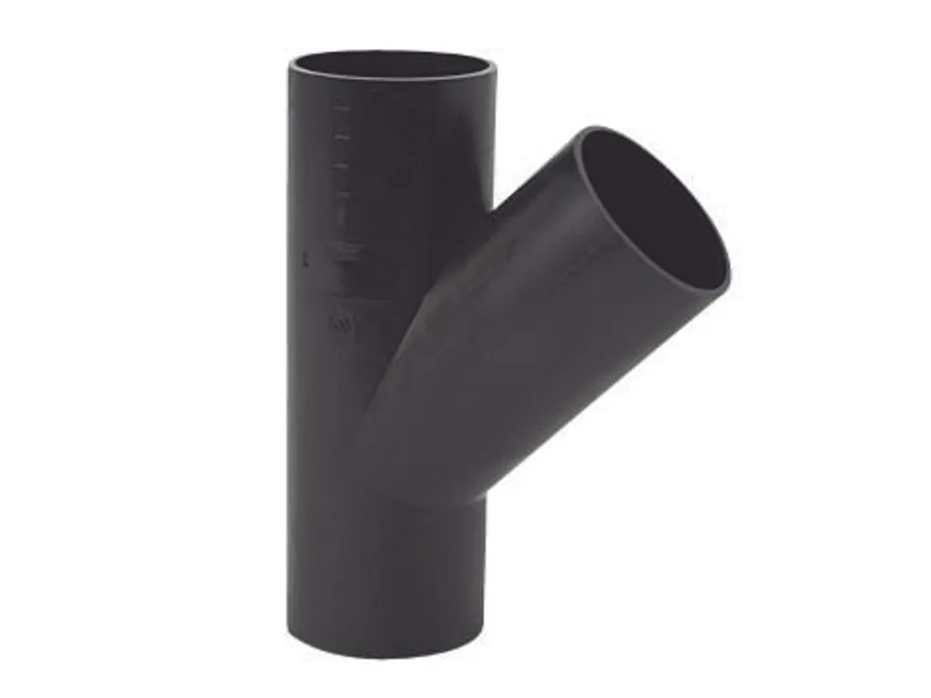 Té PEHD 160x160/45° S12.5 noir, raccord Quick Stream pour évacuation