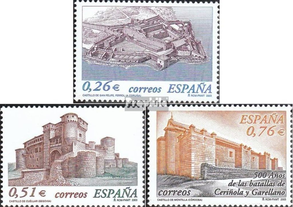Briefmarken Spanien 2003 Mi 3843-3845 (kompl.Ausg.) postfrisch Burgen
