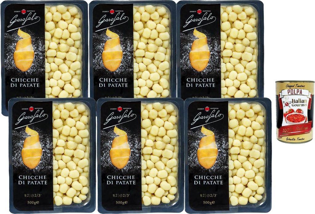 Italian Gourmet Kartoffelgnocchi Chicche di Patate 6 x 500 g – Italienische Gnocchi, schnell zubereitet, ideal mit Tomatensauce, Pesto & Käse, G...