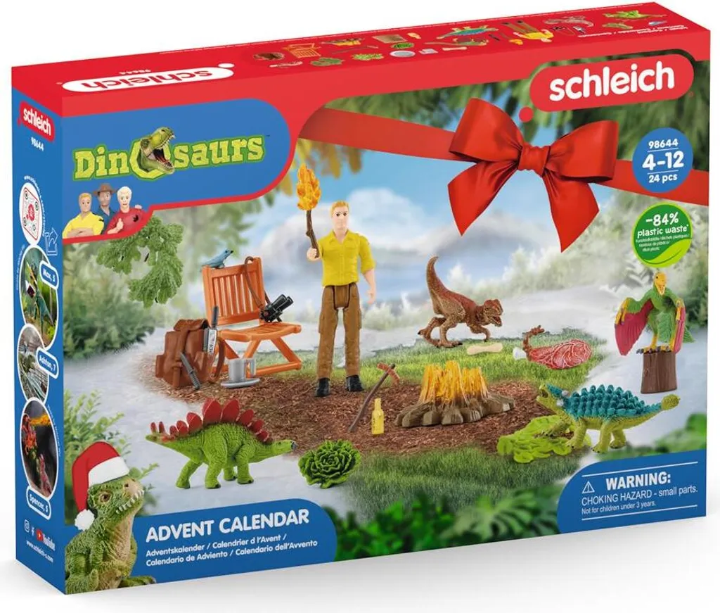 Calendrier Avent Schleich 98644 Dinosaurs : Figurines Peintes à la Main