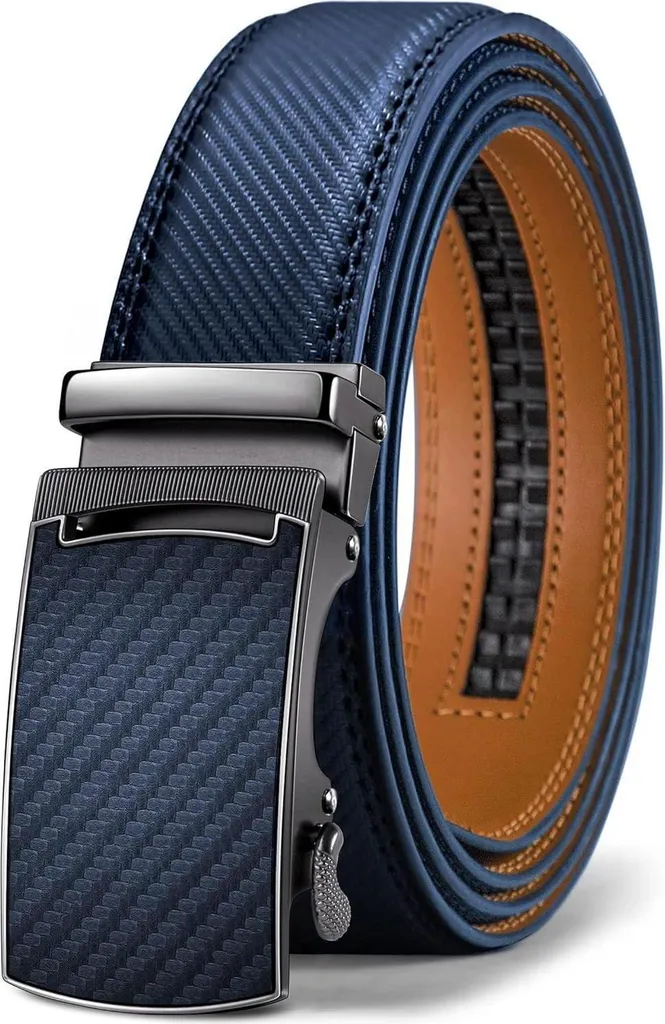 Cintura Business KEMISANT Blu Navy 35mm: Pelle Vera e Fibbia Automatica
