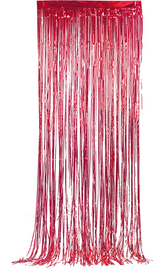 Roter Glitzer Lametta Vorhang 91x244cm Produktbild 