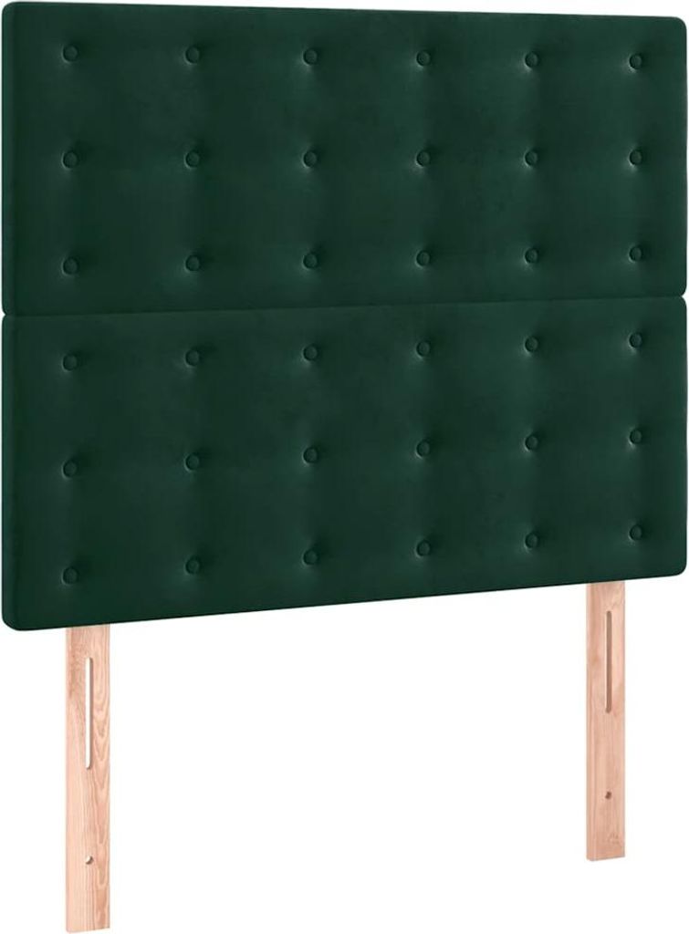 vidaXL Kopfteil Dunkelgrün 100x5x118/128 cm Samt