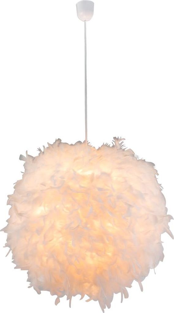 LED Pendelleuchte, Feder-Design, weiß, D 60 cm Produktbild 