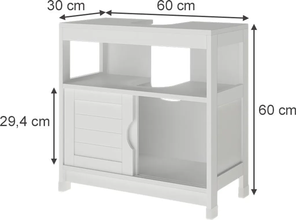 Mobile Sottolavabo Vicco Vilda 60x60 Bianco - Arredo Bagno Economico - 2