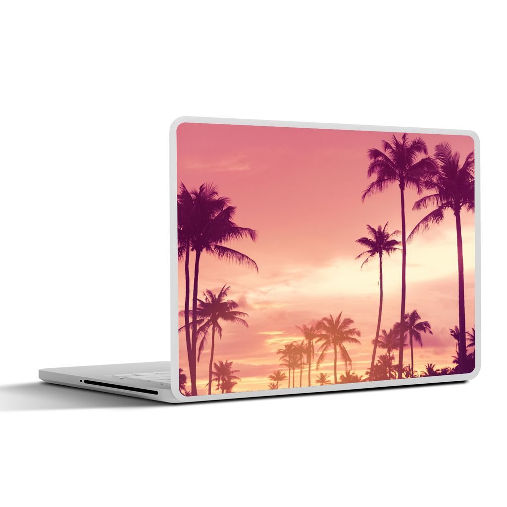 MuchoWow Laptop Aufkleber Sticker Cover Himmel - Palme - Abend - Natur - Tropisch 36.5x27.5 cm - Laptop-Sticker