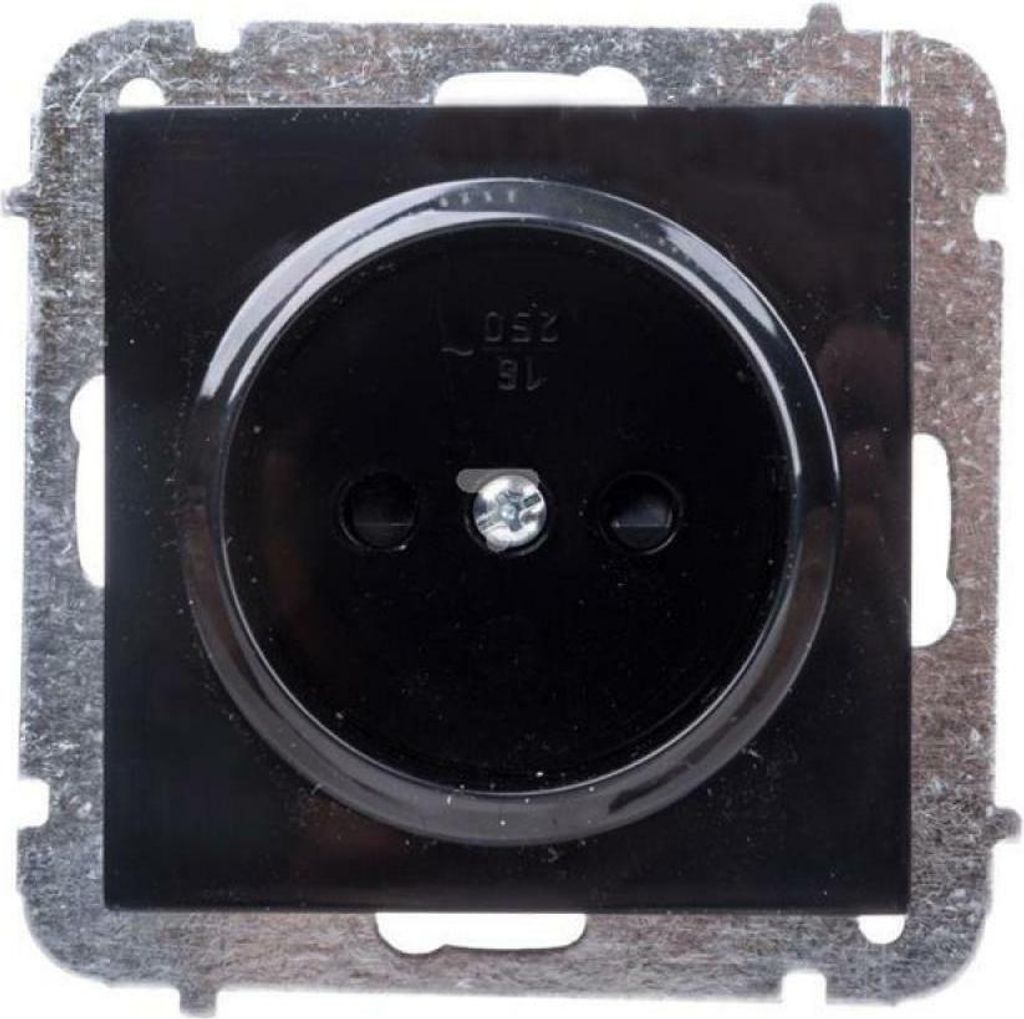 Schuko Steckdose Ausschalter Taster Lichtschalter SENTI Schwarz Schuko Steckdose 1437-58