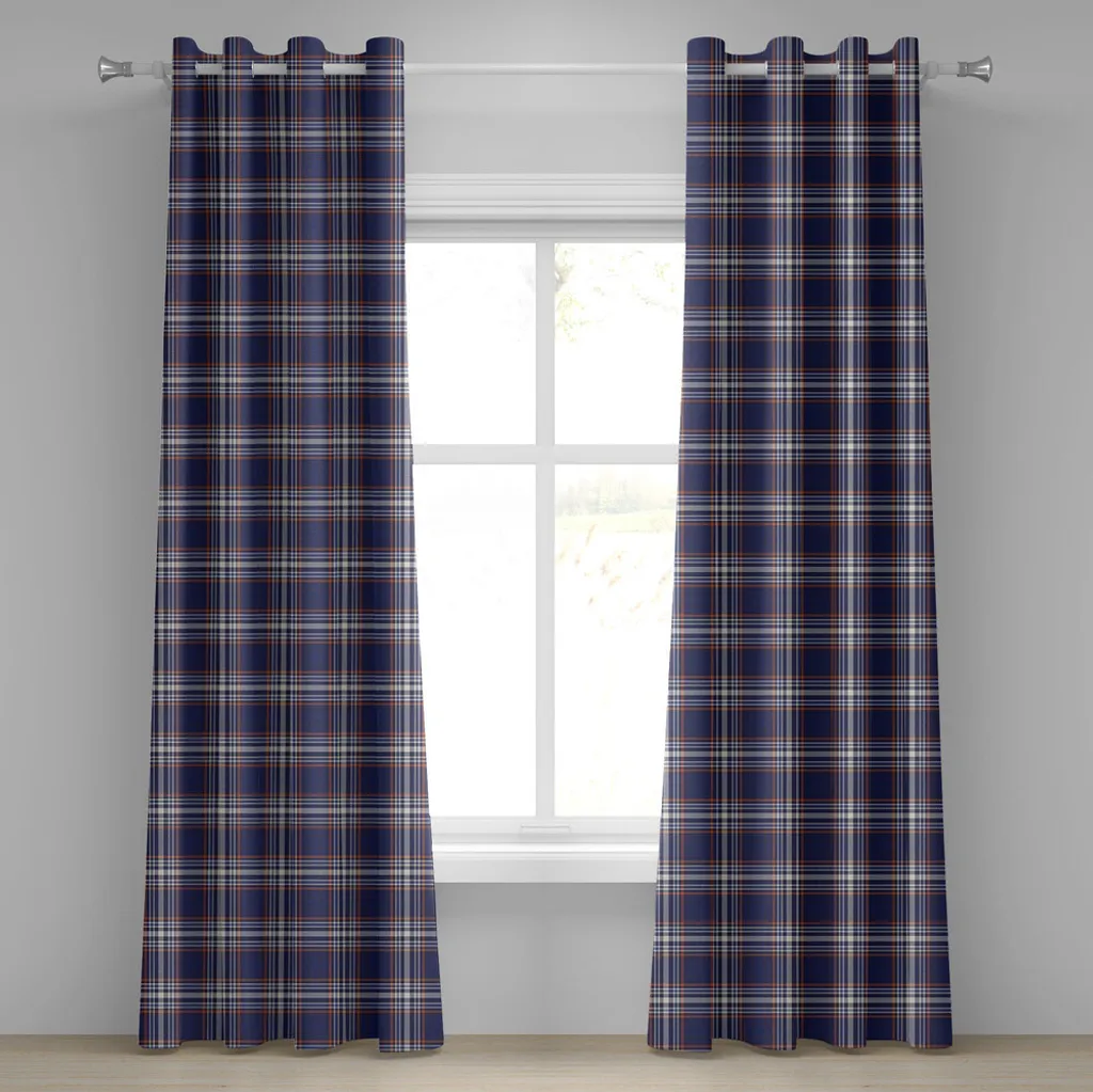 Paire de rideaux occultants décoratifs celtiques 280x245 cm bleu et brun