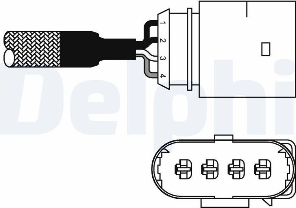 DELPHI Lambdasonde für VW POLO (6N2) vor-Kat Beheizt 470mm ES10978-12B1