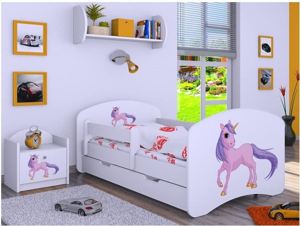 BDW Kinderbett mit Matratze und Bettkasten, 180x90