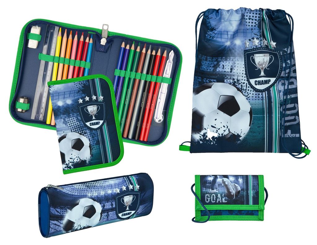 Schul-Zubehör 4-teiliges Set für Fußball Schulranzen Campus Produktbild 