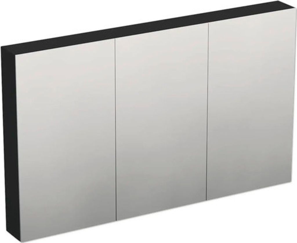Jungborn Spiegelschrank TRENTA 120 x 14,4 x 72 cm schwarz zu A9276 matt 3-türig IP 44