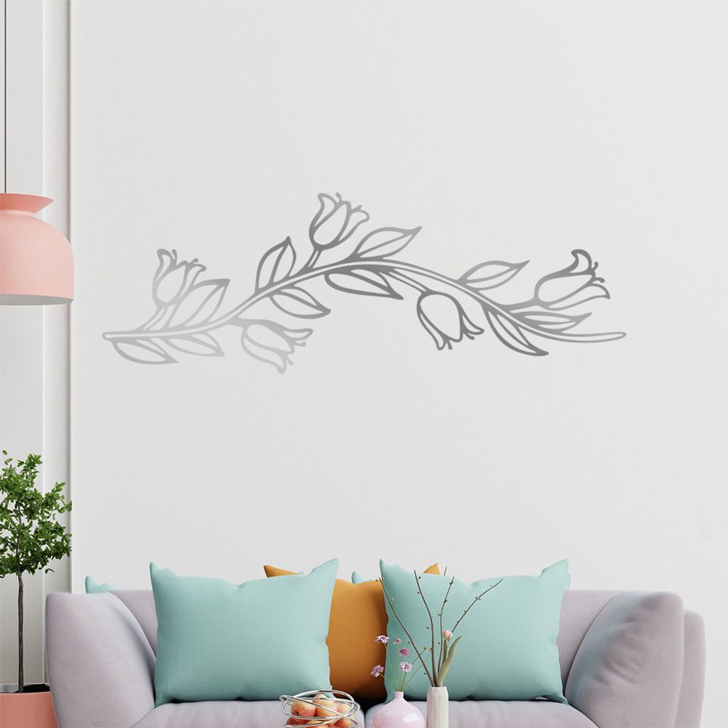 Blumen - Ranken Wandtattoo in 6 Größen - Wandaufkleber Wall Sticker - Dekoration, Küche, Wohnzimmer, Schlafzimmer, Badezimmer