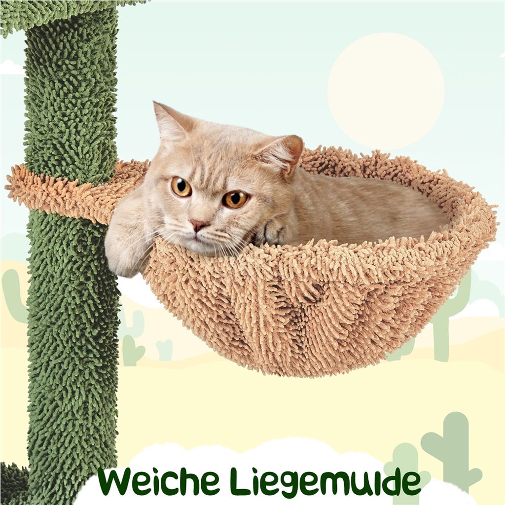 Yaheetech Kaktus Kratzbaum M, 135 cm hoch, Katzenbaum mit Produktbild 8