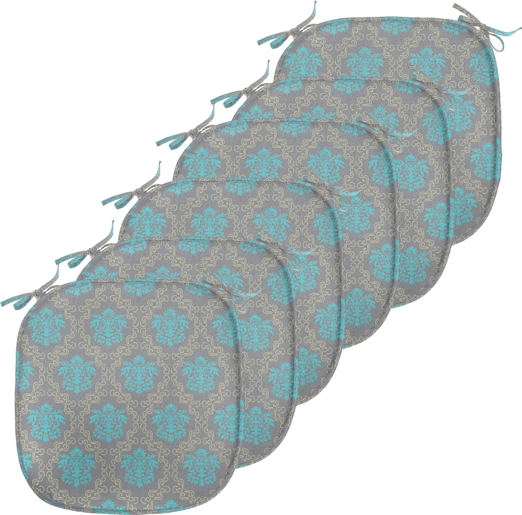 Assises de Chaise Imperméables 40x40 cm - Coussin Déco Damas Lot de 6