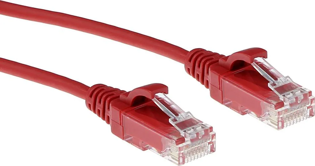 Cavo Ethernet CAT6 Slimline ACT 1.5m Rosso LSZH U/UTP DC9551 per Rack